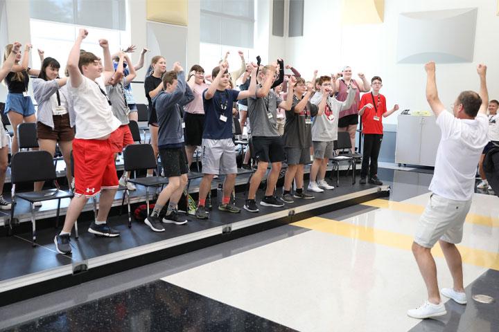 Students participate in a WSC summer music camp.