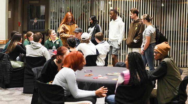 A variety of students enjoy African Night together