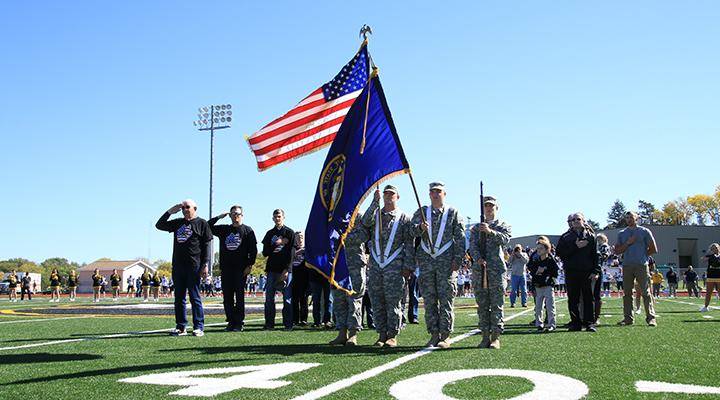Military colors on the WSC football field
