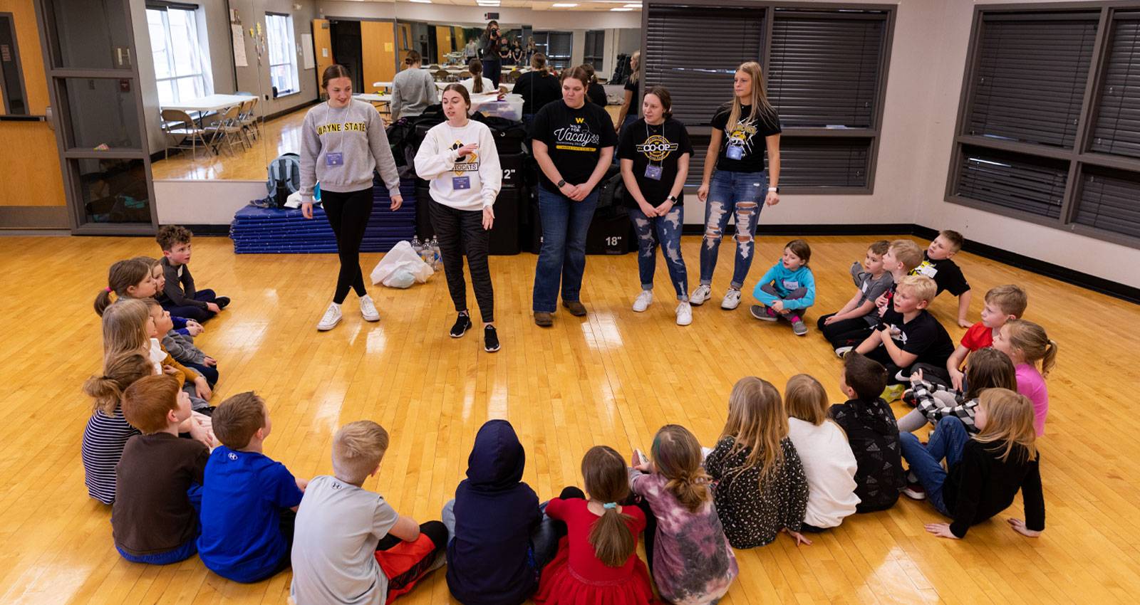 Student teachers at Wayne State lead a classroom activity