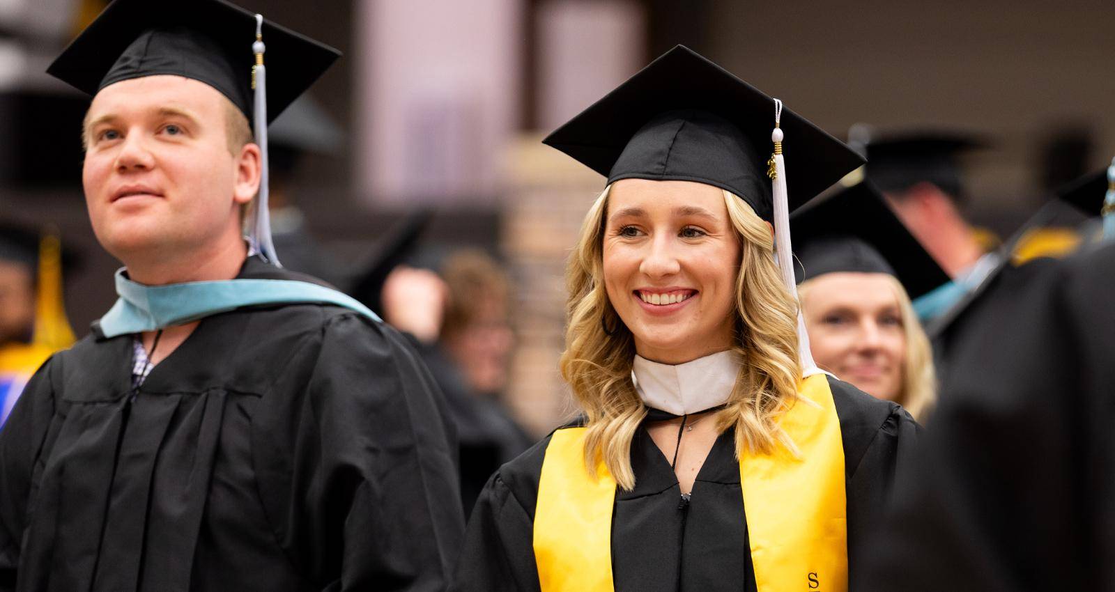 WSC students at a graduate commencement ceremony