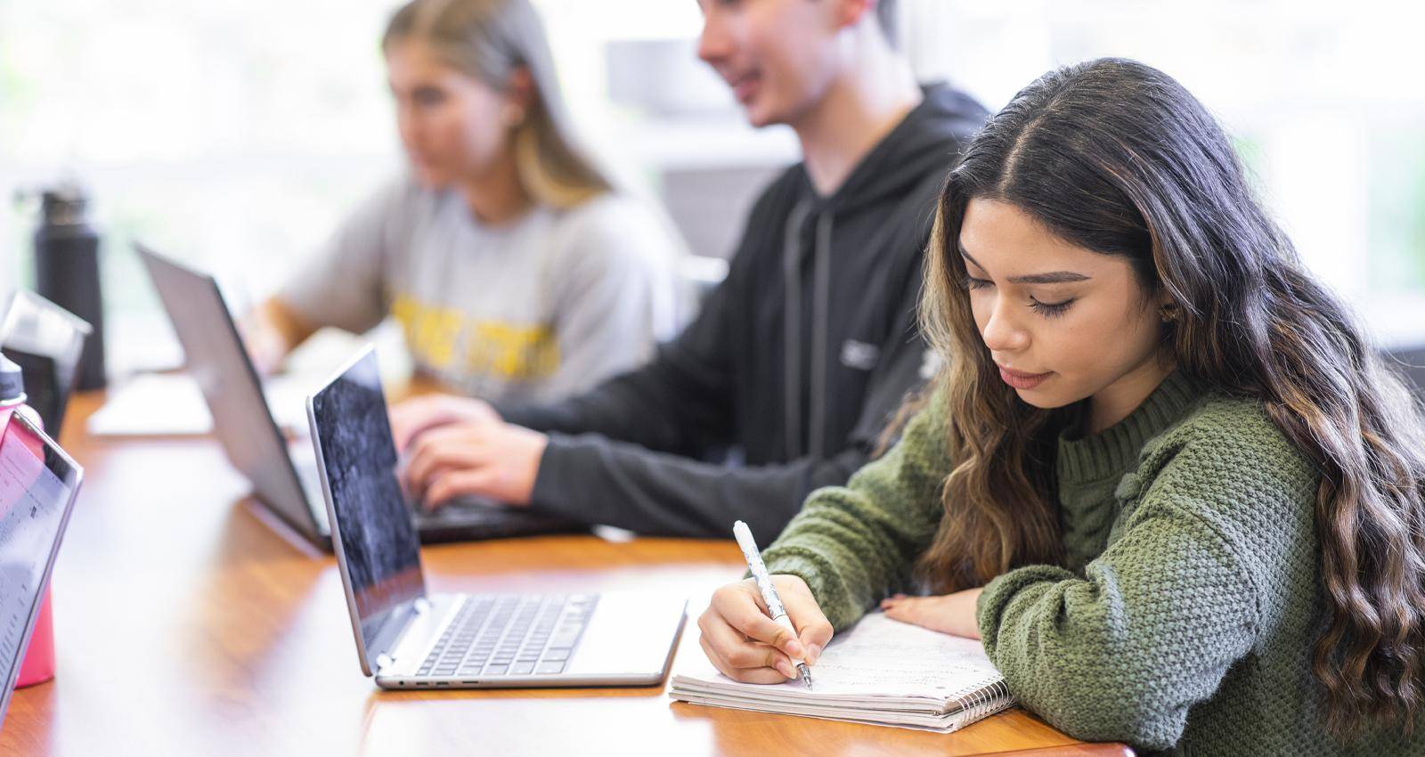 Undergraduate students in the library at WSC